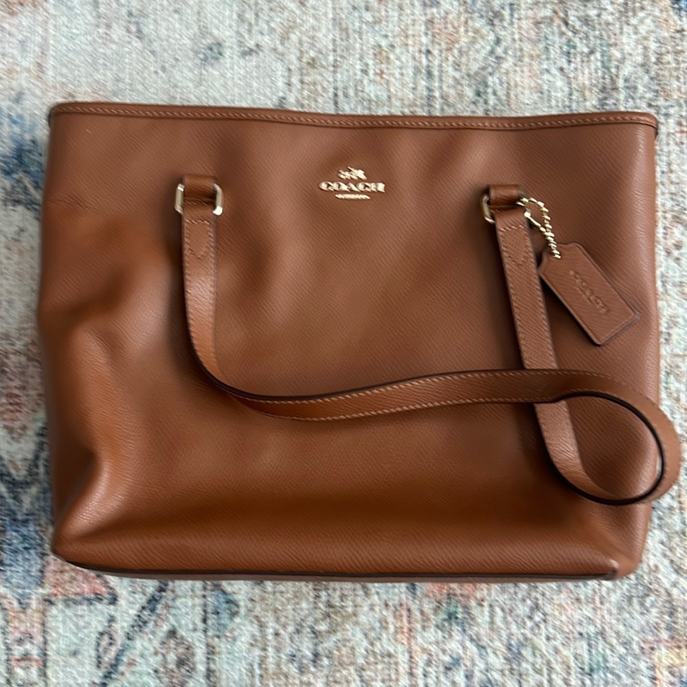 Tan coach purse